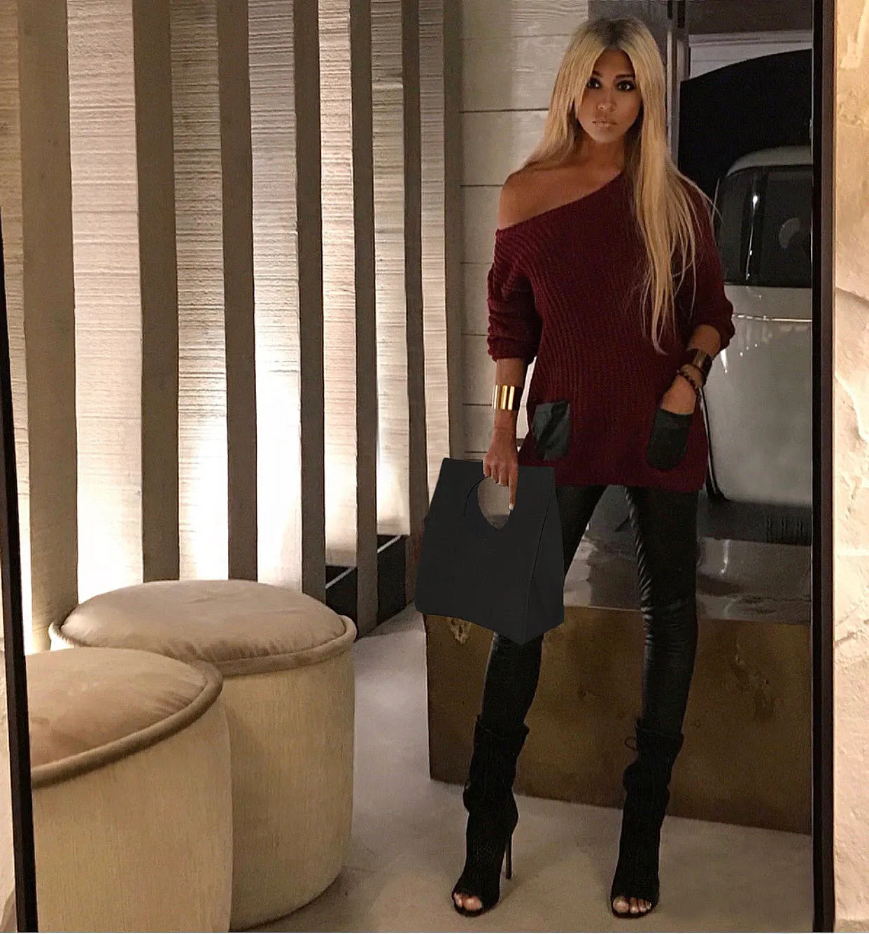 75 Deep Red Sweater/top - The Madison Avenue