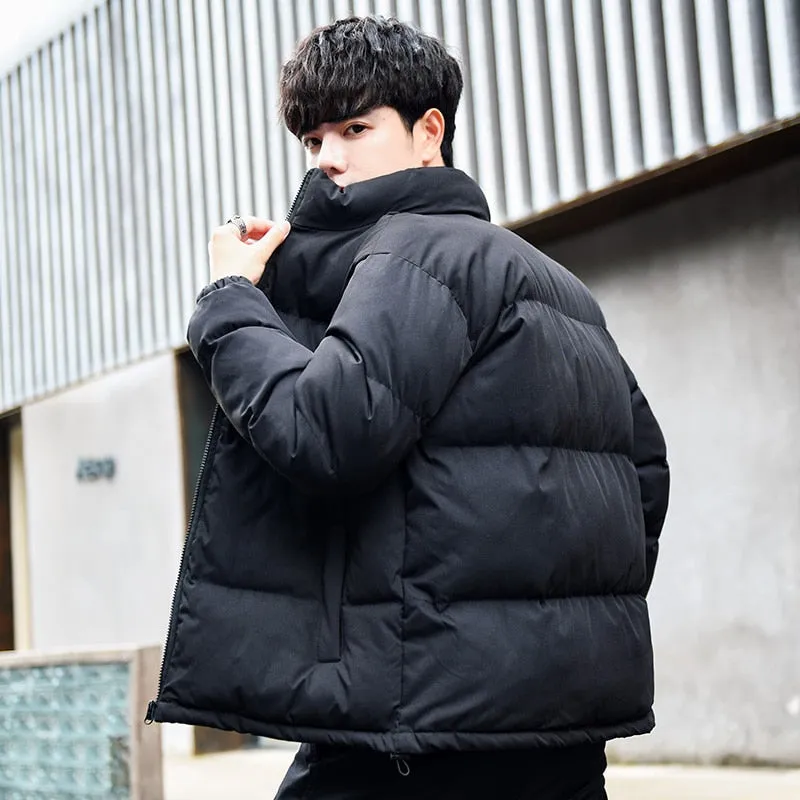 Aidase Men Winter Coat Oversize Parkas Harajuku Korean Style Male Warm Jackets Stand Collar Clothing