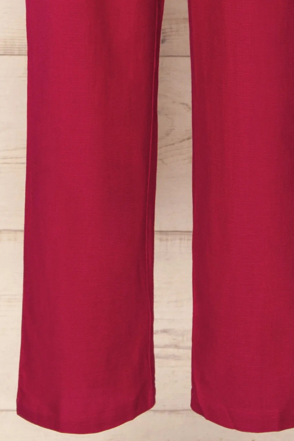 Aisling | Red Loose Fitting Jumpsuit w/ Belt