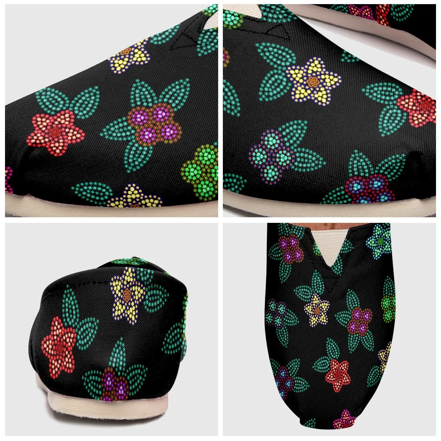 Berry Flowers Black Slip On