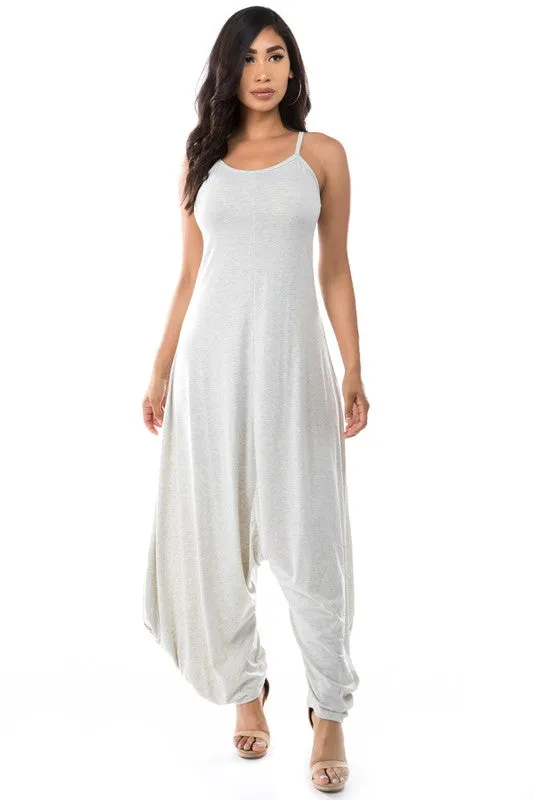Effortless Elegance with a Touch of Sexy: V-Neck Harem Jumpsuit