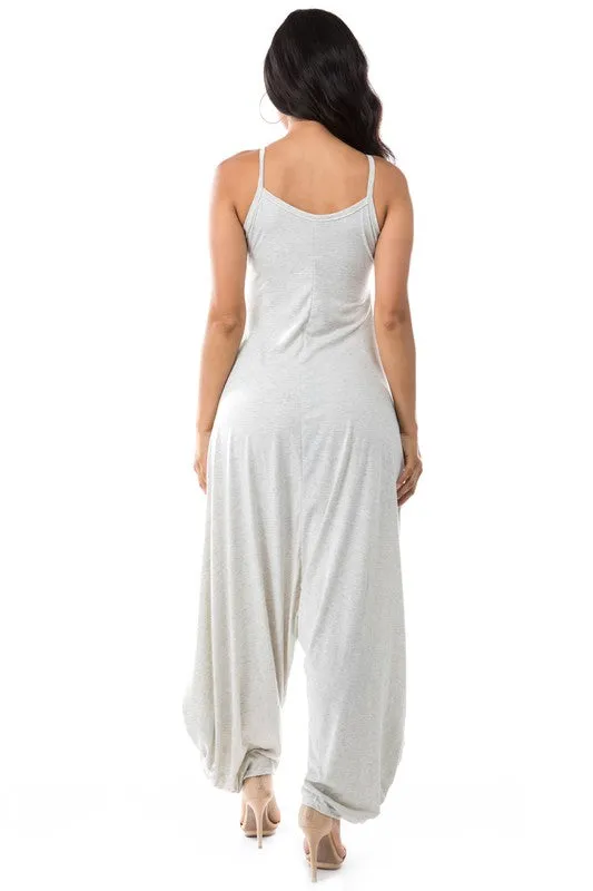 Effortless Elegance with a Touch of Sexy: V-Neck Harem Jumpsuit