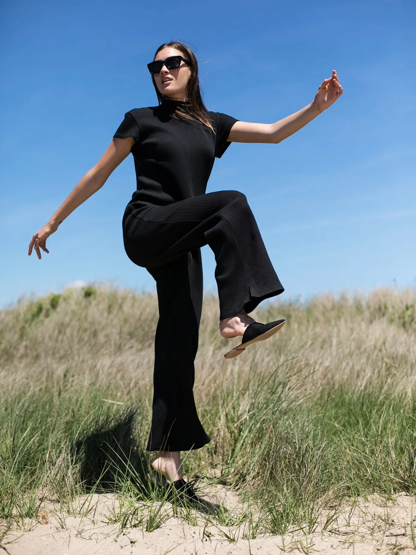 Ella Organic Cotton Jumpsuit, Black