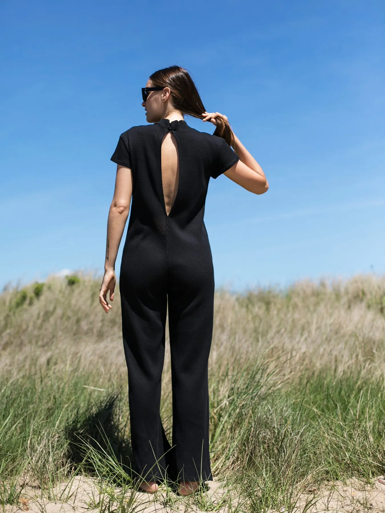 Ella Organic Cotton Jumpsuit, Black