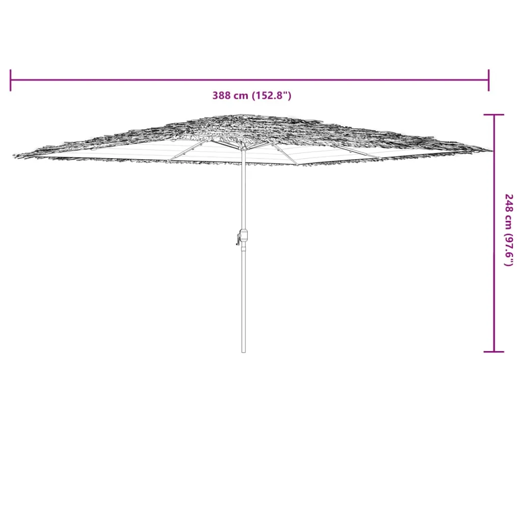 Garden Parasol with Steel Pole Green 388x388x248 cm