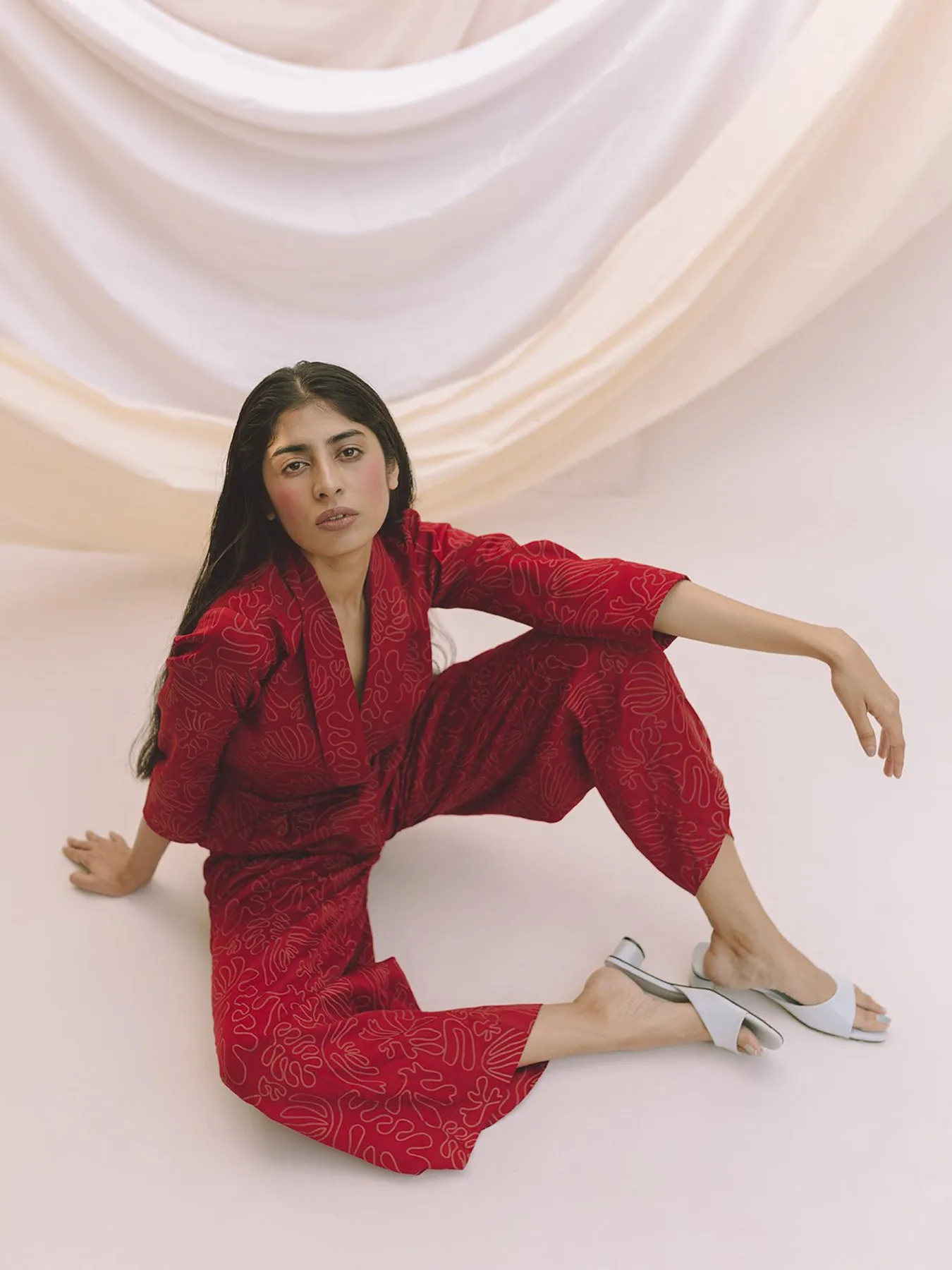 Greta Jumpsuit, Merlot Red