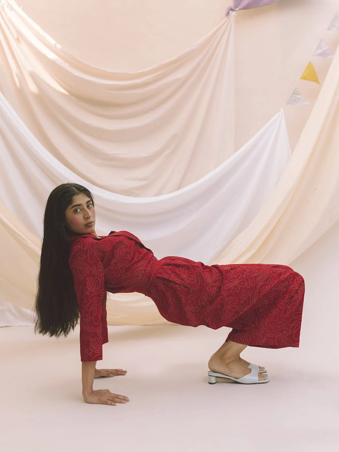 Greta Jumpsuit, Merlot Red