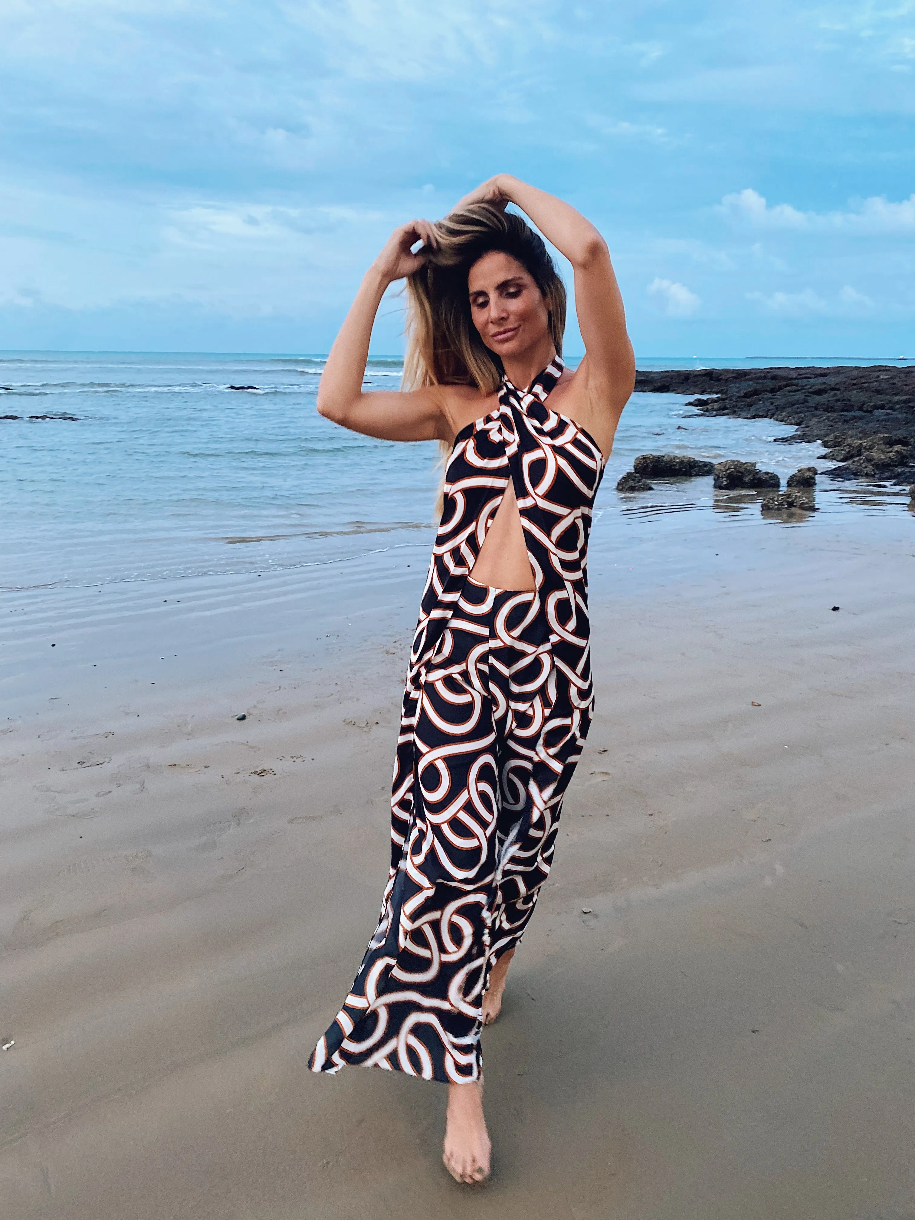 JUMPSUIT - PAREO MANY WAYS BLACK CHAIN
