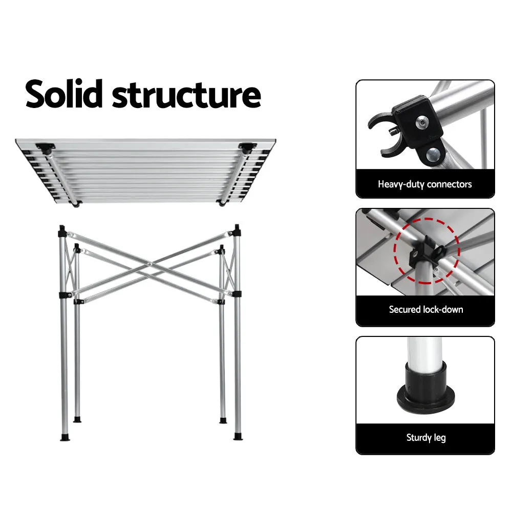 Lightweight Foldable Aluminium Camping Table, 70CM, Weisshorn