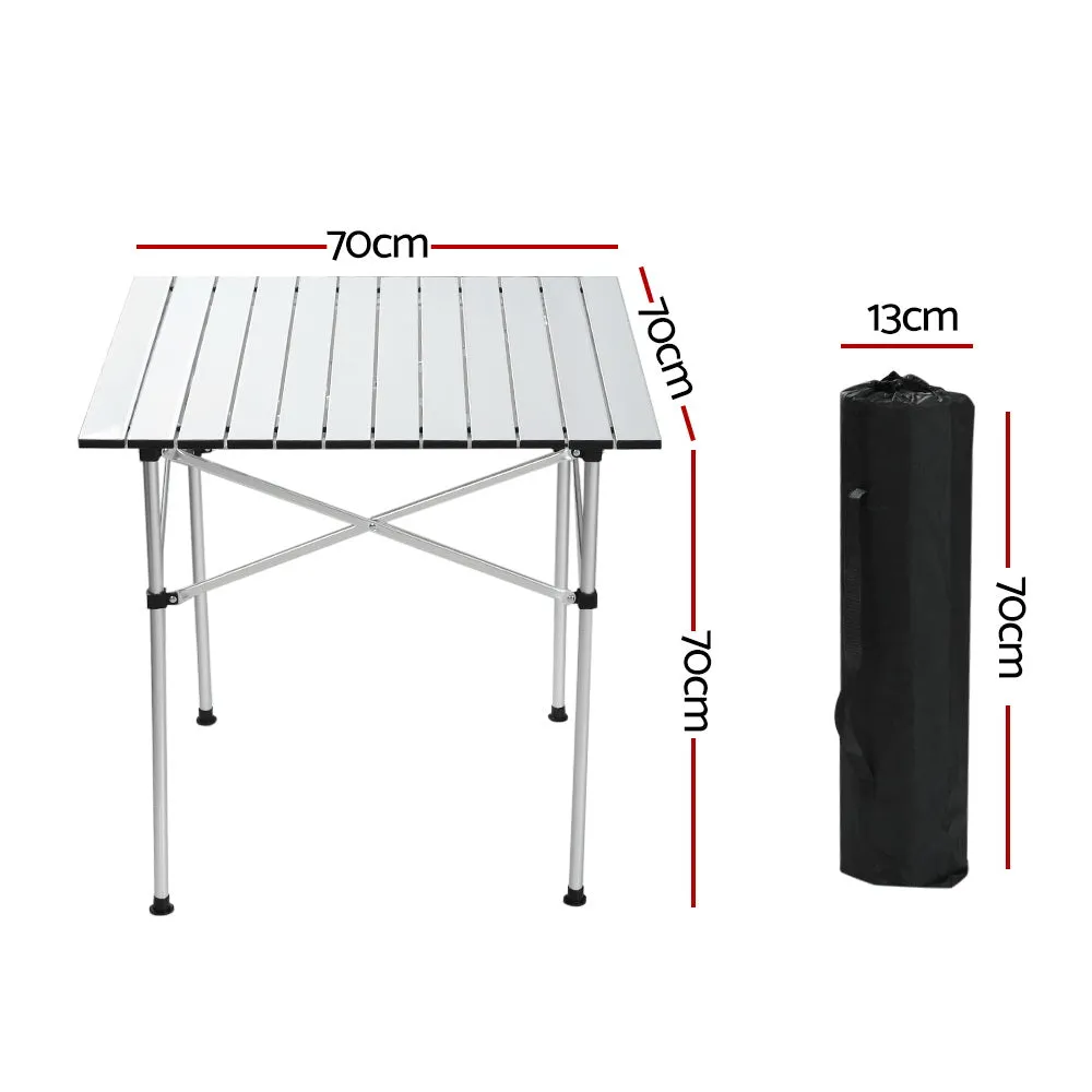 Lightweight Foldable Aluminium Camping Table, 70CM, Weisshorn