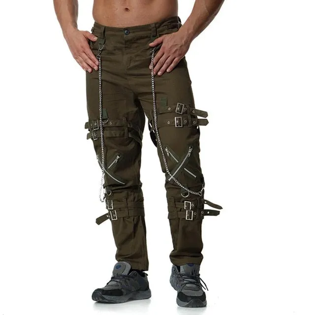 New Arrivals Men fashion hip hop joggers punk rock cargo pants zippers streetwear men vinatge trousers