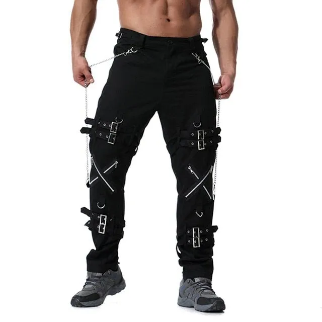 New Arrivals Men fashion hip hop joggers punk rock cargo pants zippers streetwear men vinatge trousers