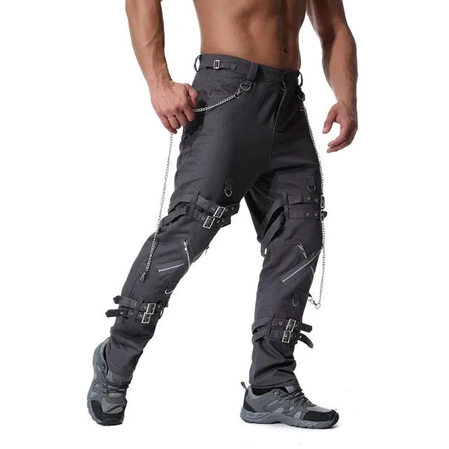 New Arrivals Men fashion hip hop joggers punk rock cargo pants zippers streetwear men vinatge trousers
