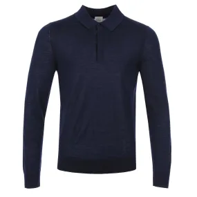 Paul Smith Sweater Long Sleeve Polo in Navy