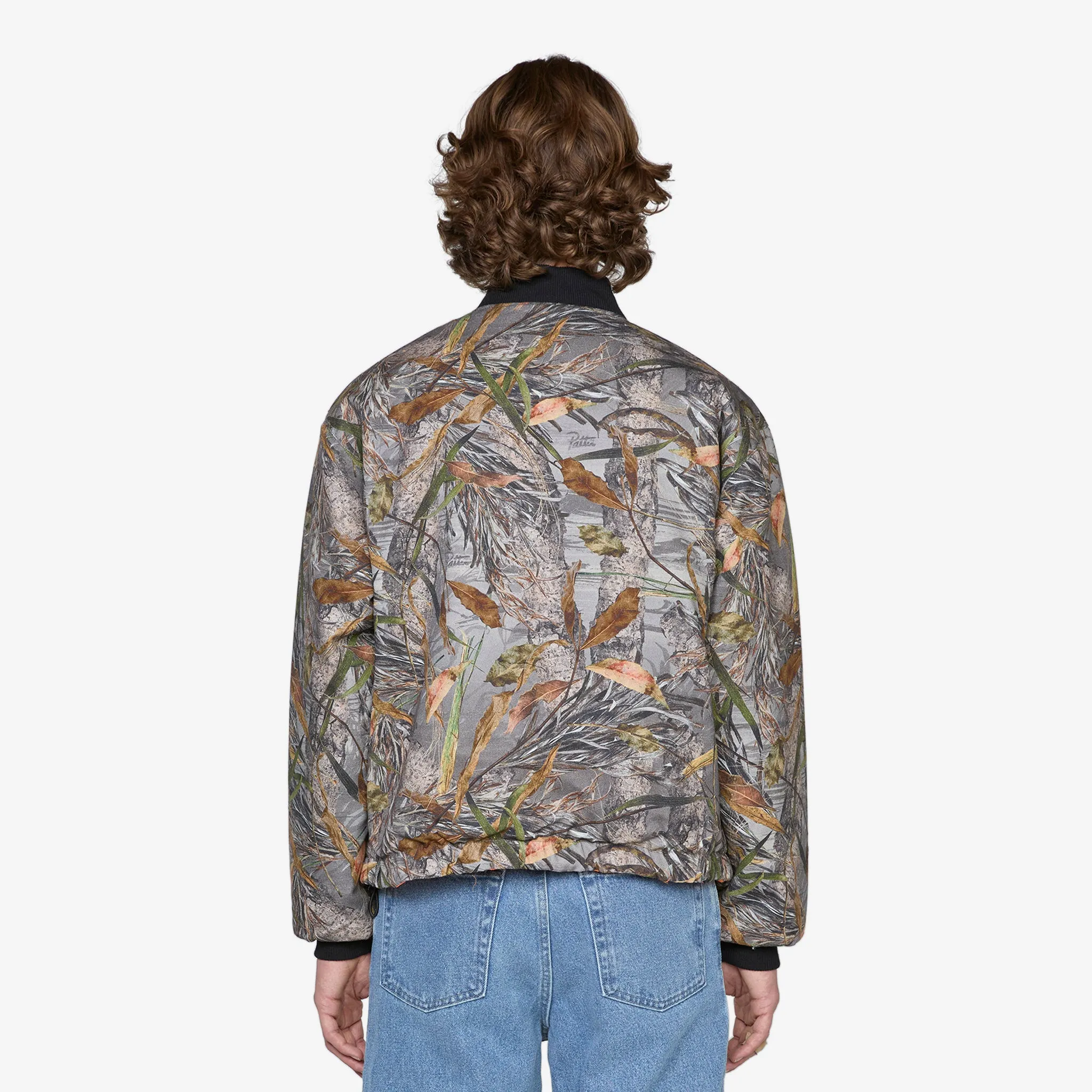 Reversible Canvas Bomber Jacket Nature Print