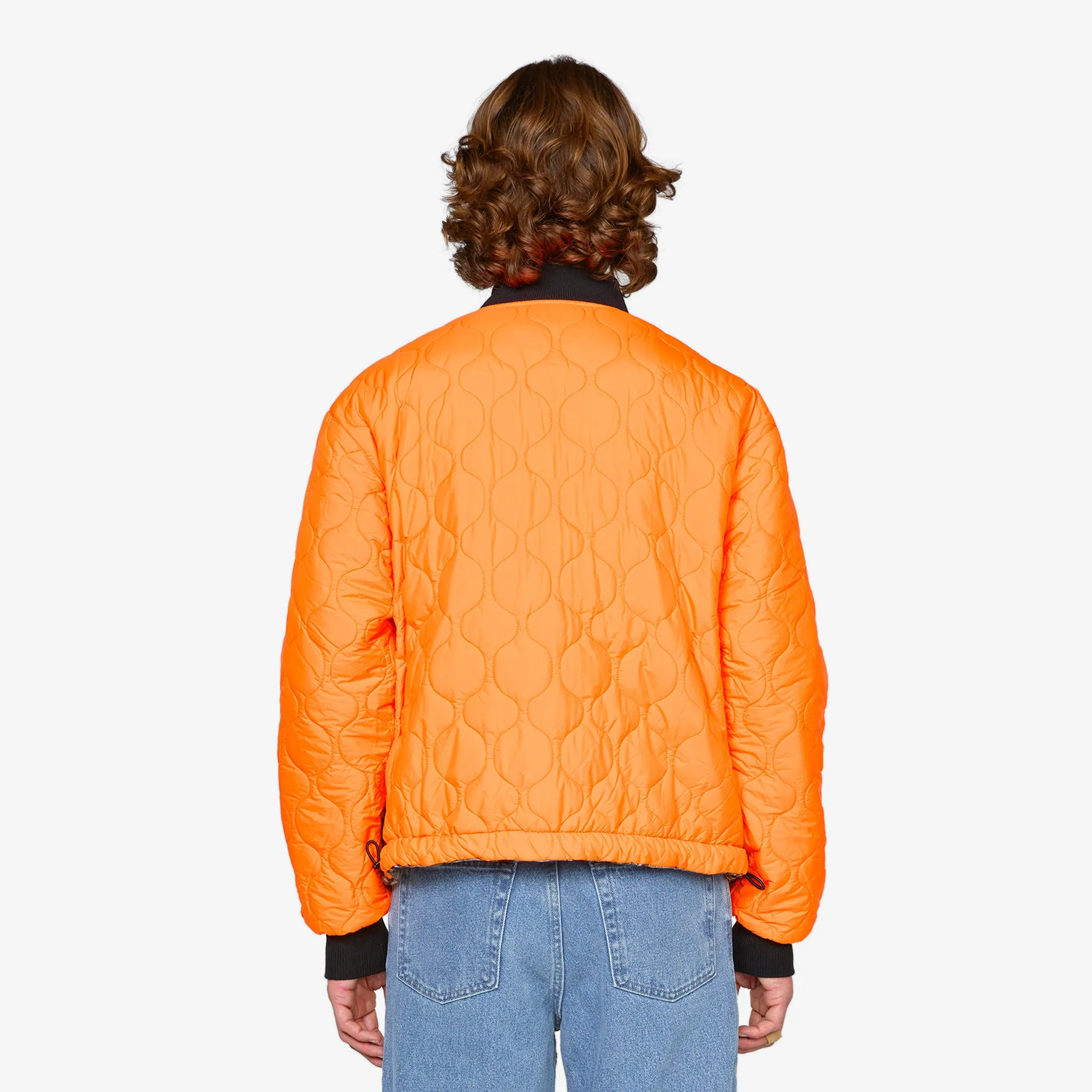 Reversible Canvas Bomber Jacket Nature Print