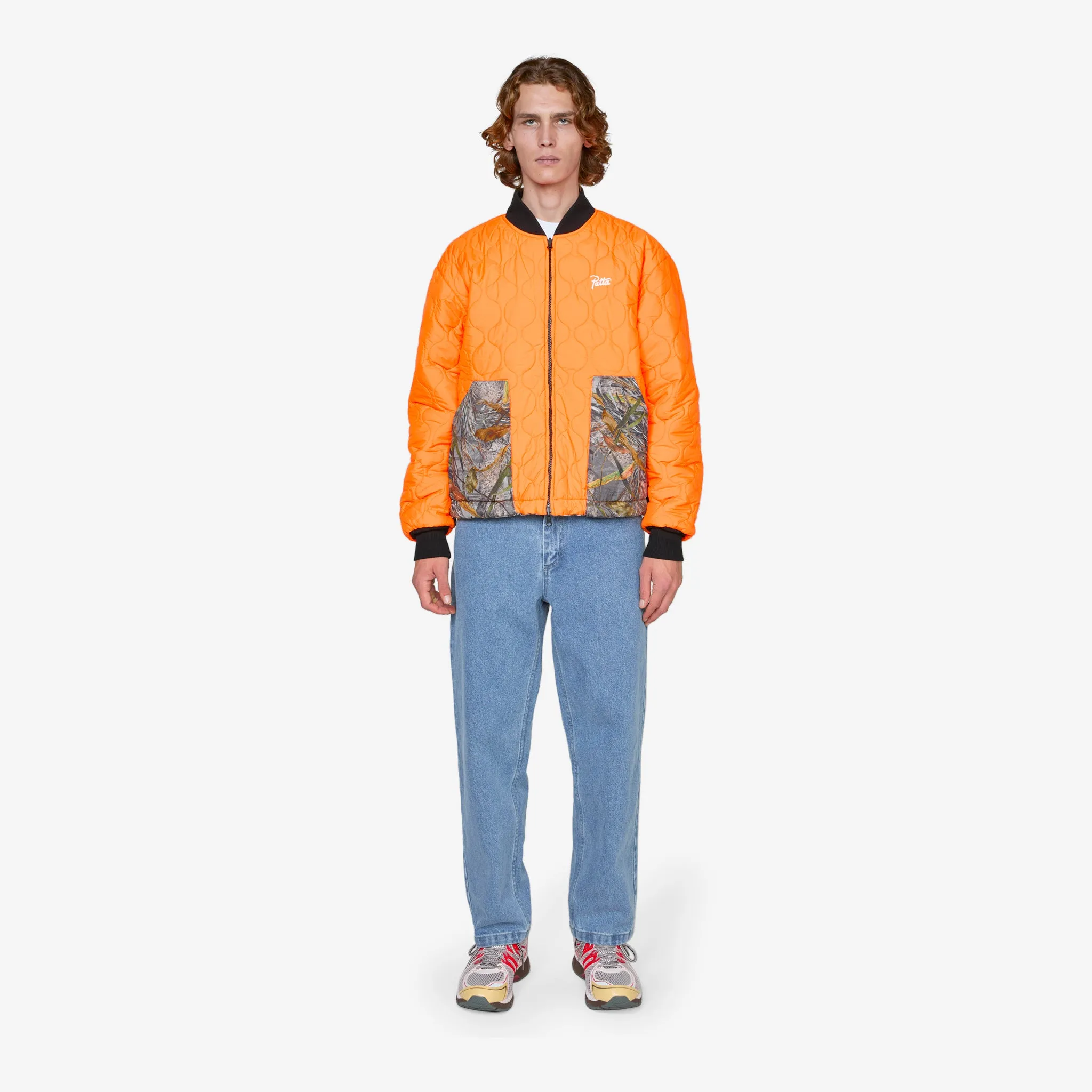 Reversible Canvas Bomber Jacket Nature Print