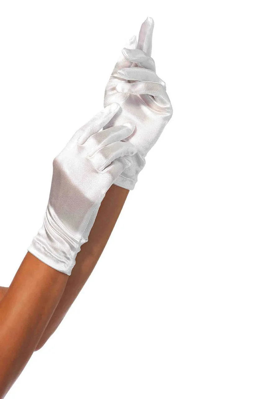 Satin Wrist Length Gloves