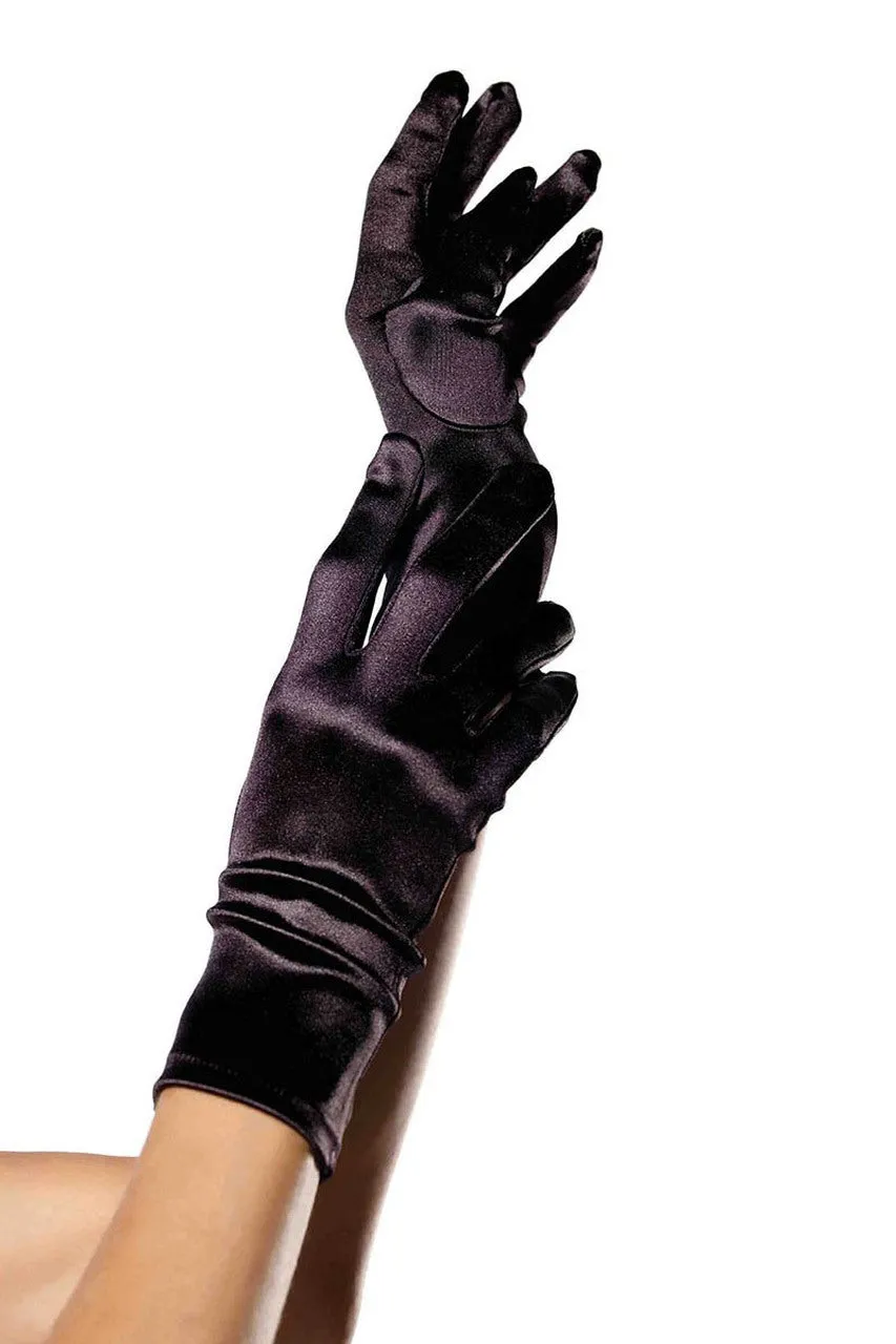 Satin Wrist Length Gloves