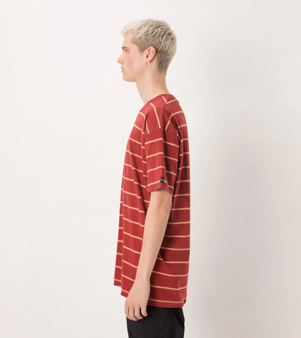 Stripe Box Tee Dk Cherry/Biscuit