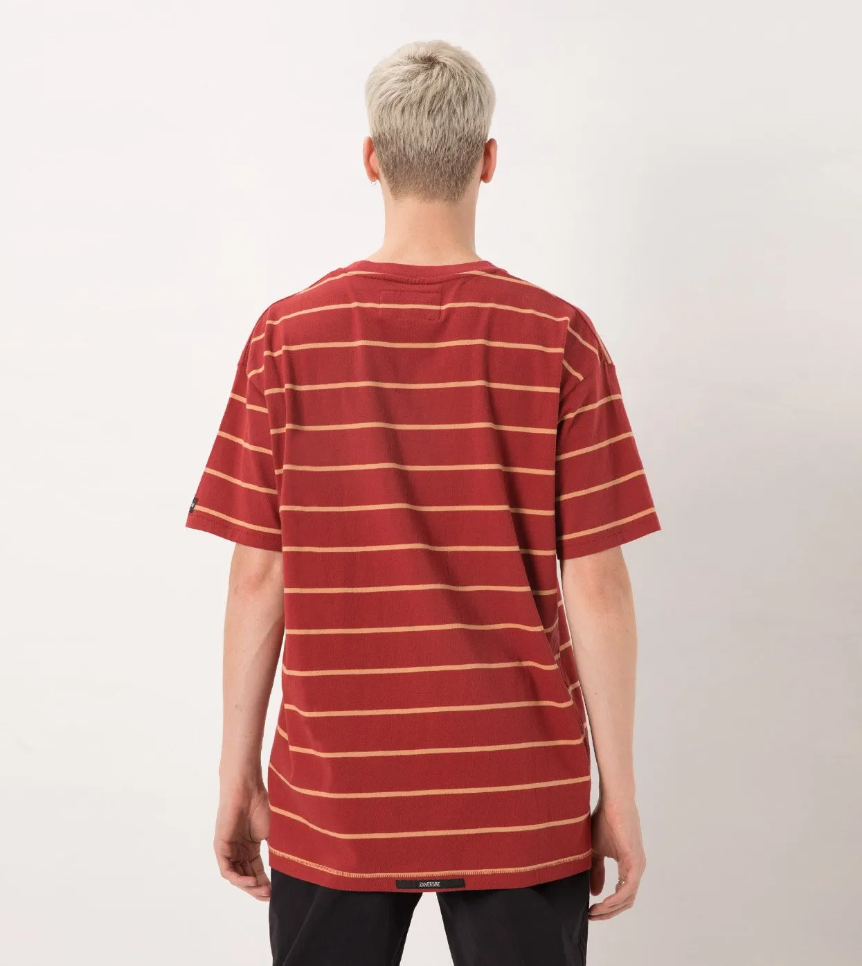 Stripe Box Tee Dk Cherry/Biscuit