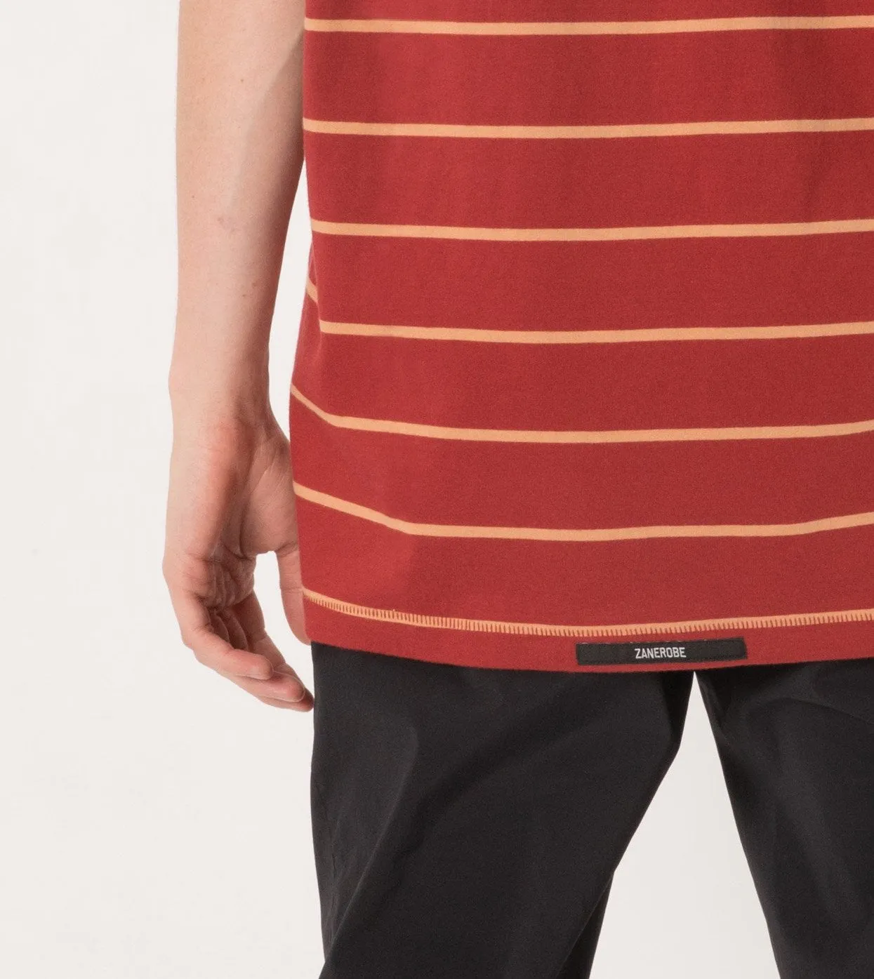 Stripe Box Tee Dk Cherry/Biscuit