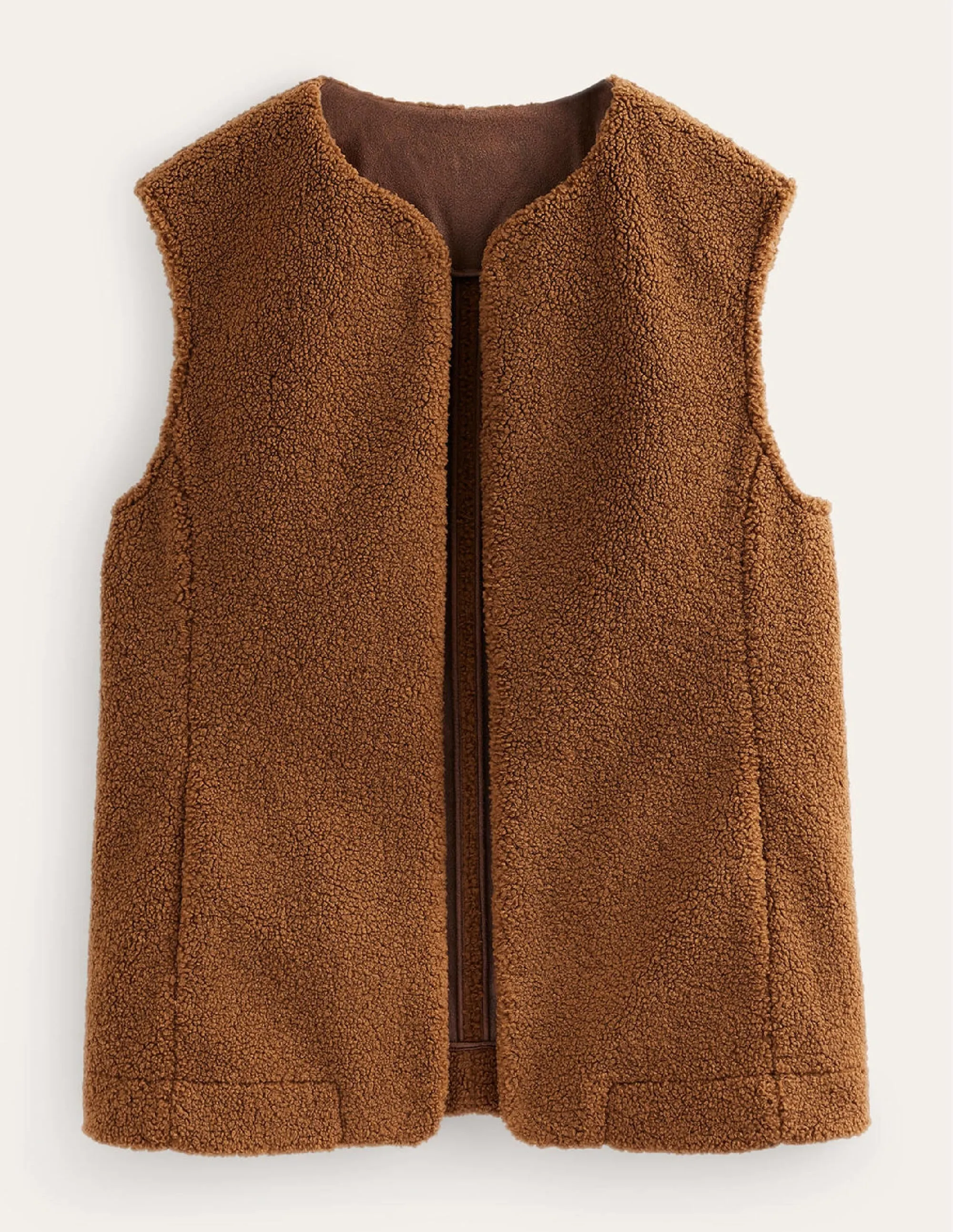 Teddy Gilet-Raw Umber