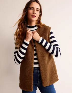 Teddy Gilet-Raw Umber