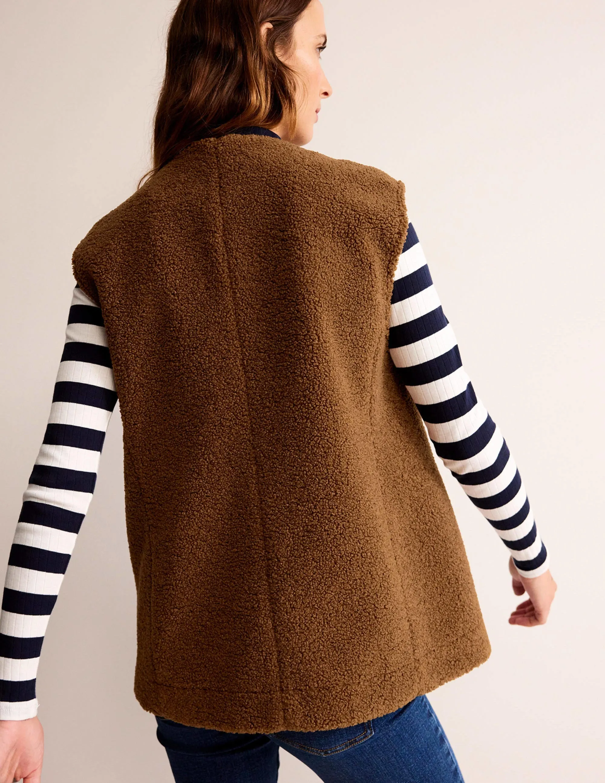 Teddy Gilet-Raw Umber