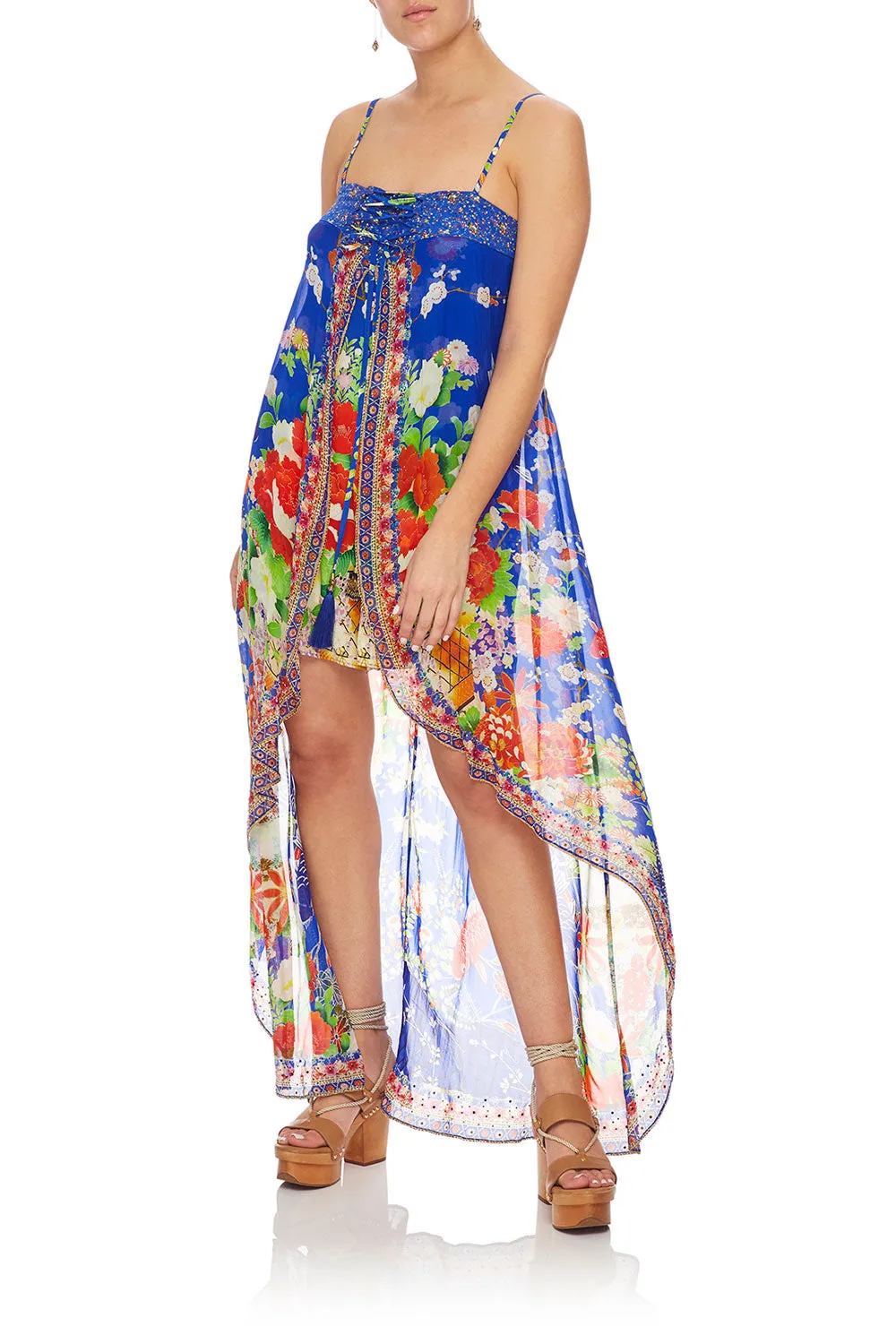 TIE DETAIL OVERLAY PLAYSUIT PLAYING KOI