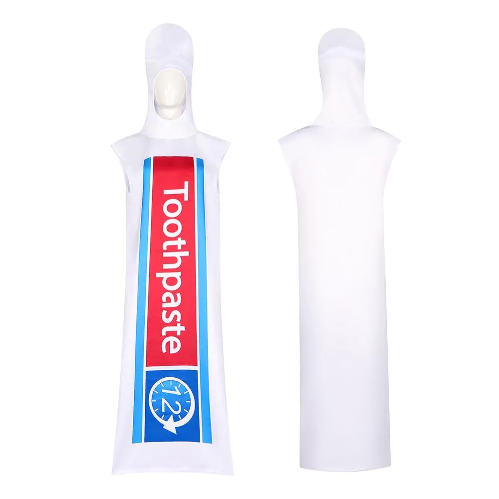 Toothpaste Toothbrush Funny Halloween Cosplay Costume For Adults